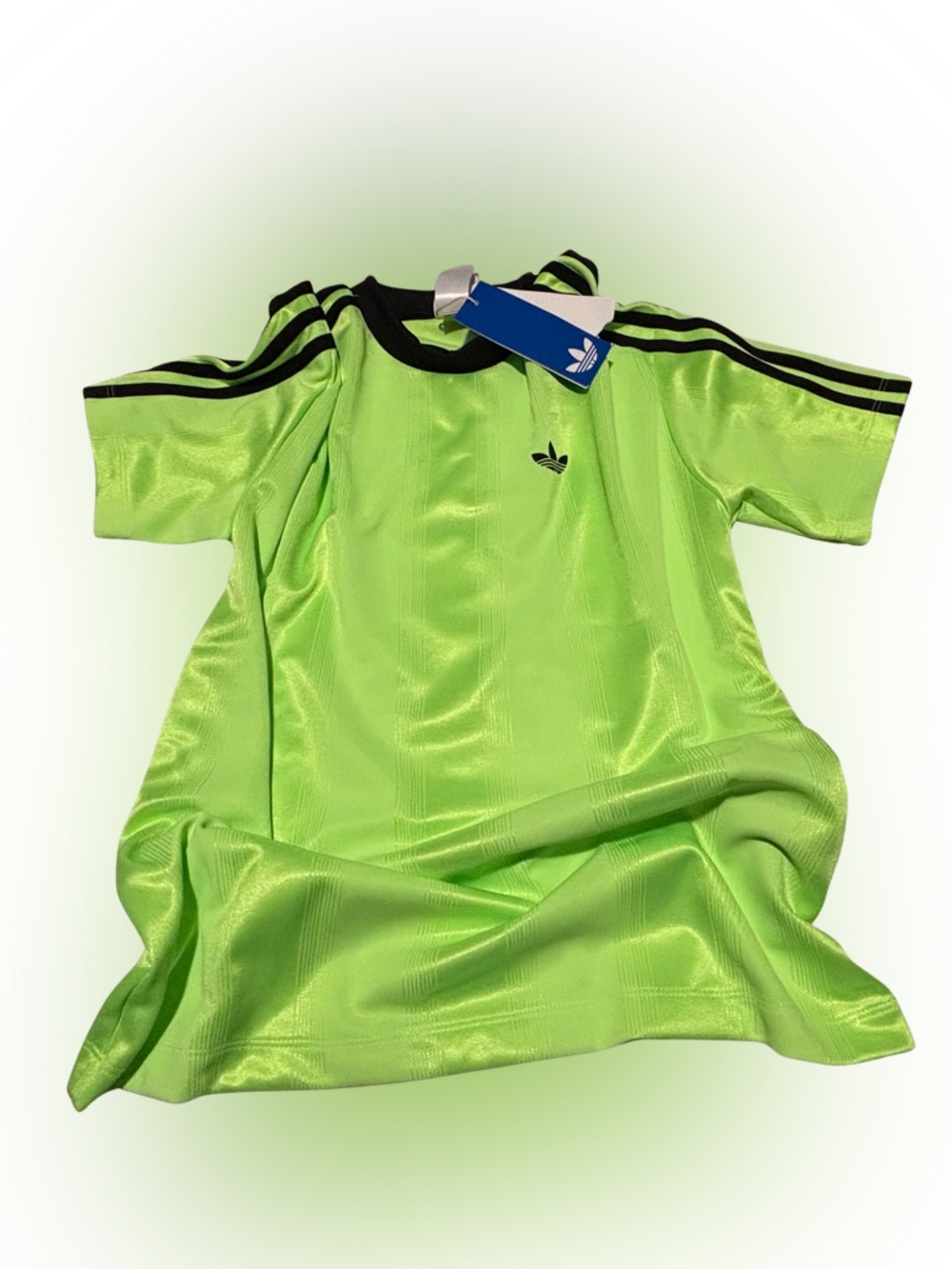adidas women’s Jacquard tee color: signal green, size SMALL